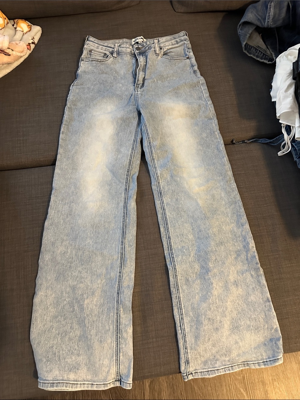 Fashion Nova Light Blue Wide Leg Jeans